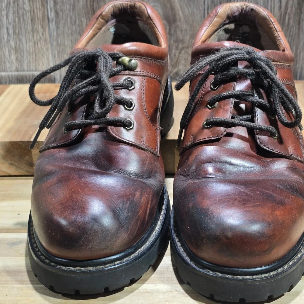 Dockers Shoes Mens 9.5M Brown Leather Rugged Oxford Casual Lug Sole Comfort Gorp